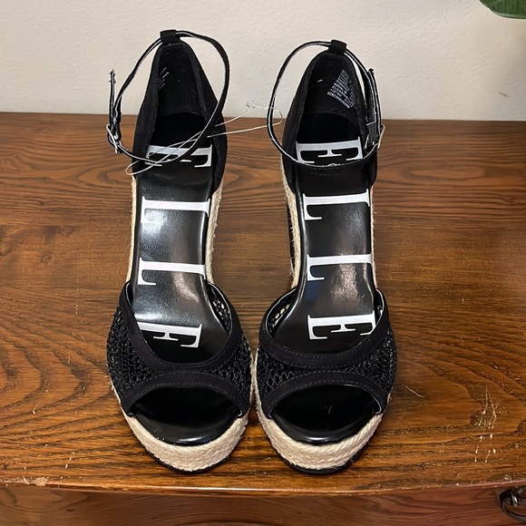 NEW ELLE Espadrille Suede Wedges - Picture 4 of 12